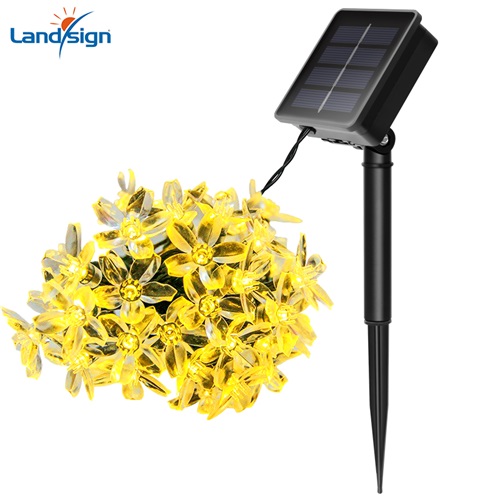 Luz solar de modelo de flor decorativa de jardim de natal