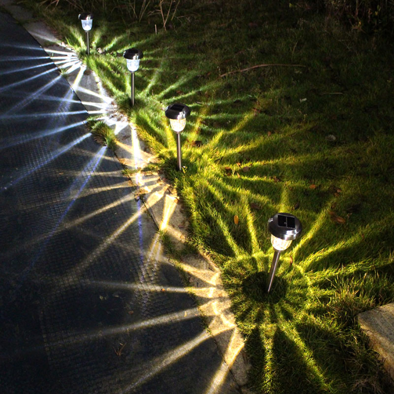 Luzes solares de jardim em aço inoxidável