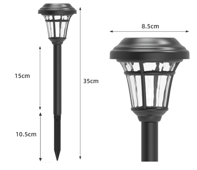 Luzes solares de jardim à prova d'água para gramado