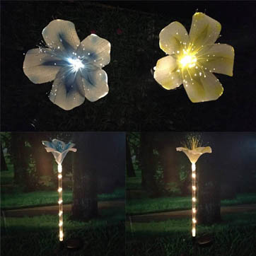 luz de decoração de flores de fibra óptica